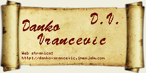 Danko Vrančević vizit kartica